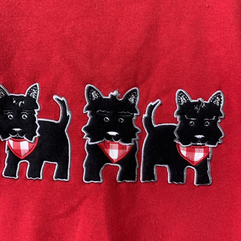 VTG Bon Worth Scottie Dog Scottish Terrier Red Sweat Shirt Embroidered Novelty​​ - Picture 2 of 5